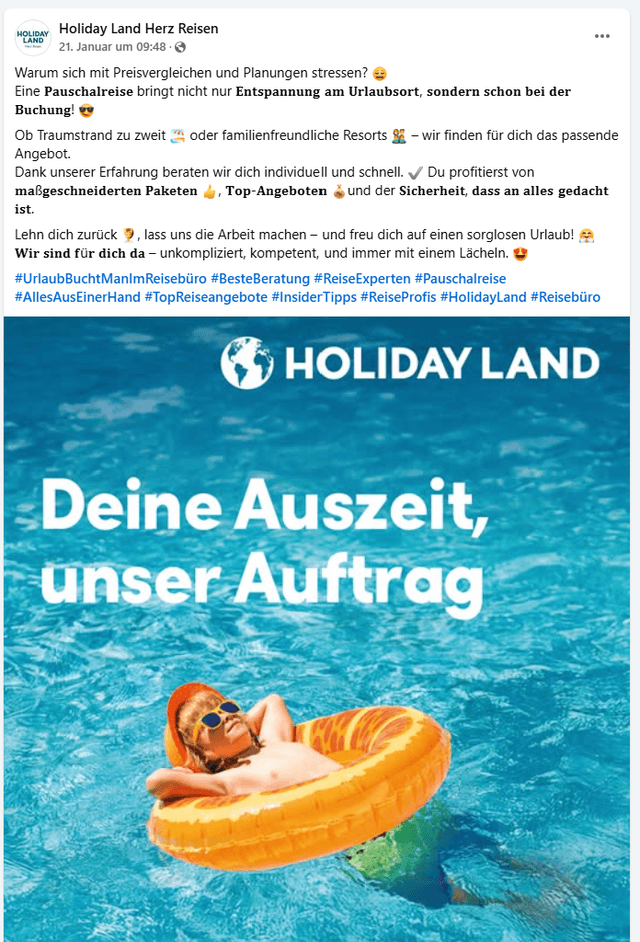 Beispiel Facebook-Post 1 Facebook Post